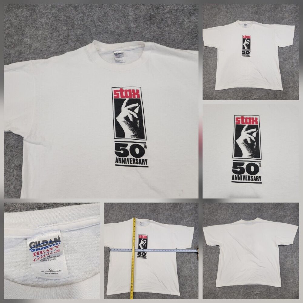 VTG Y2K Stax Records Mens XL 50th Anniversary Music Band Tee T Shirt VERY‎ RARE